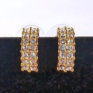 Swarovski Crystal Pavé Half-Hoop Earrings